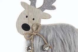 DKD Home Decor Figura Navidad Alpina Gris Rojo 4 x 17.5 x 12 cm (12 Unidades)