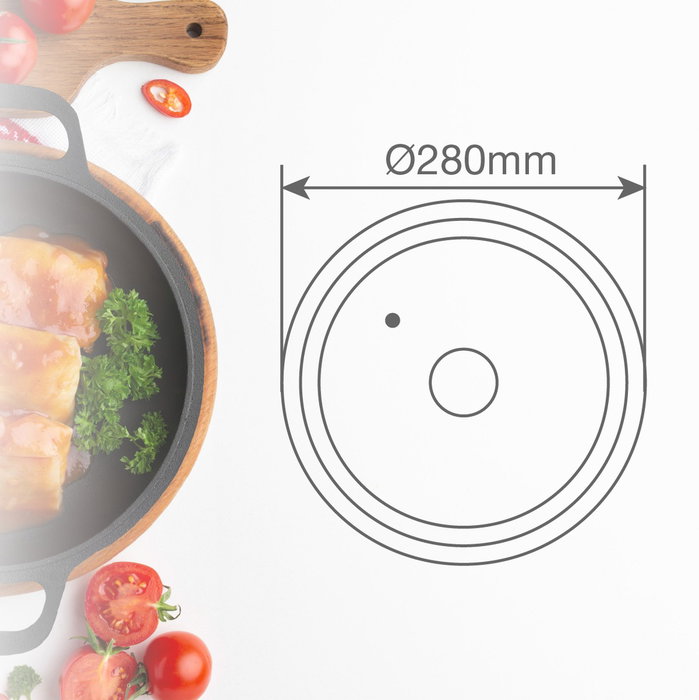 Vassary Tapa universal de silicona para ollas y sartenes 24 - 26 - 28 cm