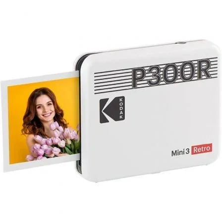 Kodak Mini 3 Retro Instant Photo Printer P300R White 3X3 + 60SHEETS
