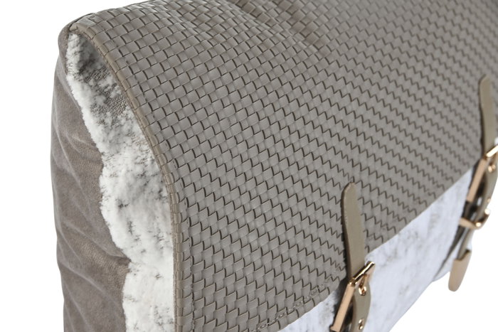 DKD Home Decor Cojín Beige Blanco 50 x 30 x 10 cm