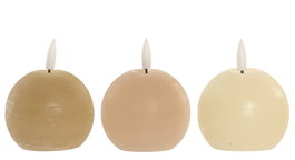 DKD Home Decor Vela Led Basicos Verde Beige 7 x 9 x 7 cm (6 Unidades)