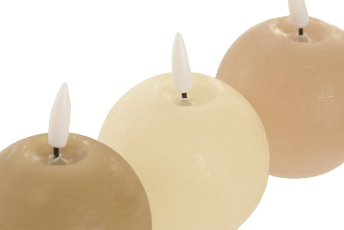 DKD Home Decor Vela Led Basicos Verde Beige 7 x 9 x 7 cm (6 Unidades)