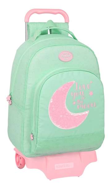 Safta Mochila 305+carro 905 Reciclado "Moon" Blackfit8 32x42x15 cm