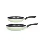 Livoo MEN124VE Juego de 2 sartenes efecto piedra Verde
