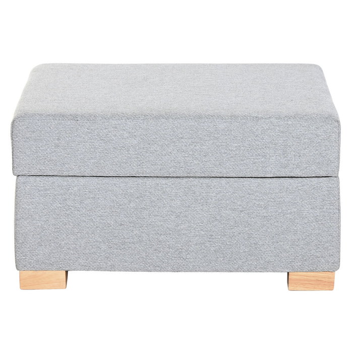 DKD Home Decor Reposapiés de Poliéster Gris Claro con Almacenaje Interior DKD Home Decor Reposapiés de Poliéster Gris Claro con Almacenaje Interior