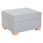 DKD Home Decor Reposapiés de Poliéster Gris Claro con Almacenaje Interior
