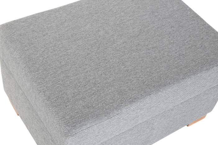 DKD Home Decor Reposapiés Gris Claro 50 x 40 x 70 cm Poliester y Madera con Almacenaje Interior