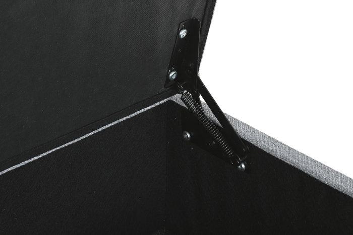 DKD Home Decor Reposapiés Gris Claro 50 x 40 x 70 cm Poliester y Madera con Almacenaje Interior