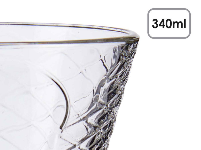 Vivalto Copa Helado Vidrio Alta 340 ml, 10.5x16.5x10.5 cm (24 Unidades)