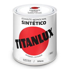 Titan 5809018 Esmalte Sintético Monocapa Blanco Decoración Brillante 250 ml Alta Resistencia Rayado