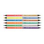 Milan Lápices bicolor triangulares madera negra colores fluor + metalizados 6 uds