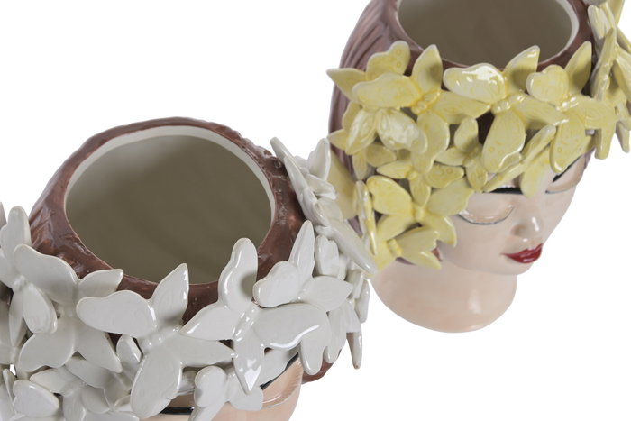 DKD Home Decor Macetero de Gres Chica Mariposa Surtido 2
