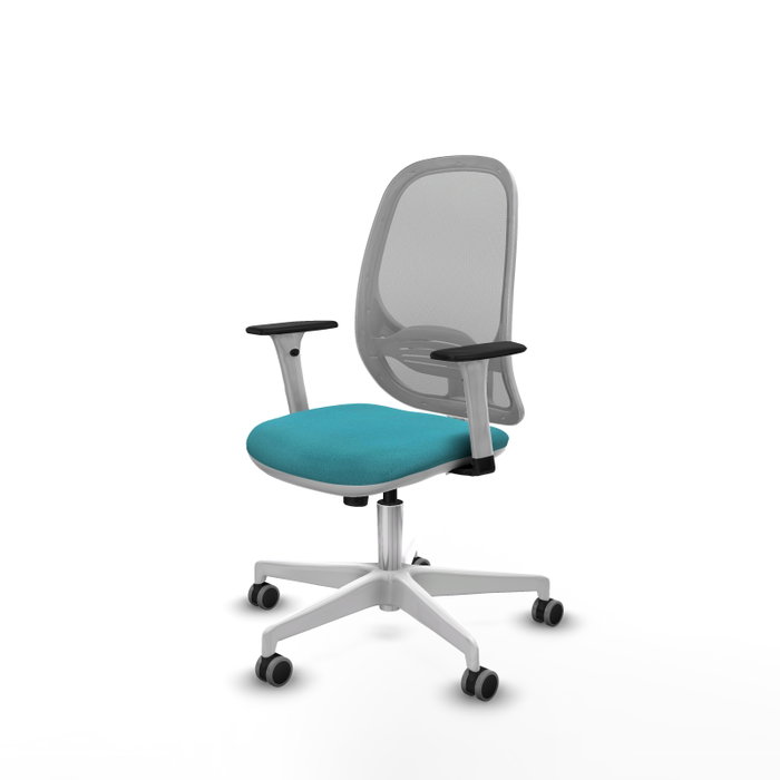 PIQUERAS Y CRESPO Silla de oficina Cilanco con mecanismo Sincro, Turquesa y Gris