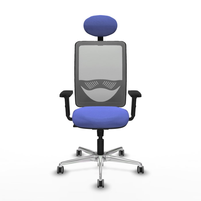 PIQUERAS Y CRESPO Silla de oficina Zulema con mecanismo Sincro, Azul claro y Gris
