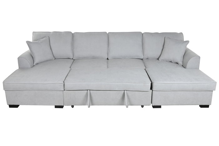 DKD Home Decor Sofá Cama Gris 154 x 92 x 298 cm DKD Home Decor Sofá Cama Gris 154 x 92 x 298 cm