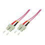 LOGILINK Cable de conexión de fibra óptica OM4 Duplex SC/UPC 1m
