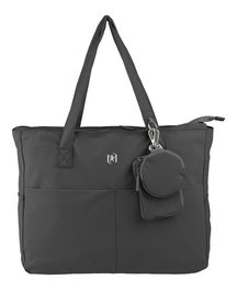 Oxford Tote Bag Endless Negro, Bolsa de Ordenador con Compartimentos, Neceser, Tarjetero, Monedero, Protector Base, Gancho Accesorios