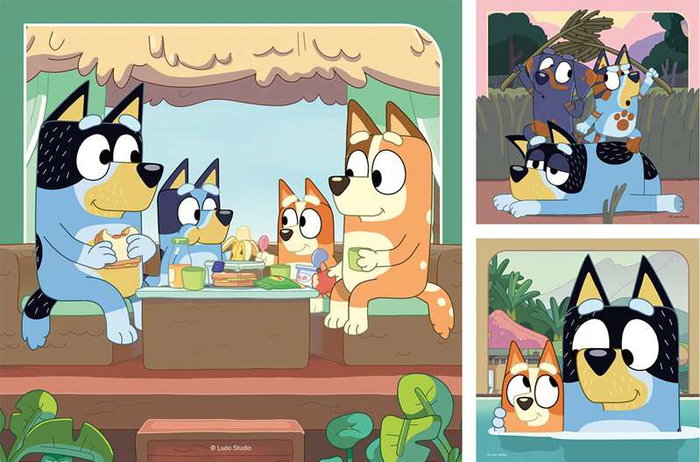 Ravensburger Puzzle Bluey 3x49 Piezas Multilingüe (Alemán, Inglés, Francés, Español, Italiano, Neerlandés, Portugués, Checo, Eslovaco, Polaco)