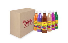 Tempera Jovi Liquida 500 Ml (Botella) Surtido Colores Secundarios Caja De 6 (Naranja, Magenta, Carne, Marron, Verde Oscuro Y Violeta)