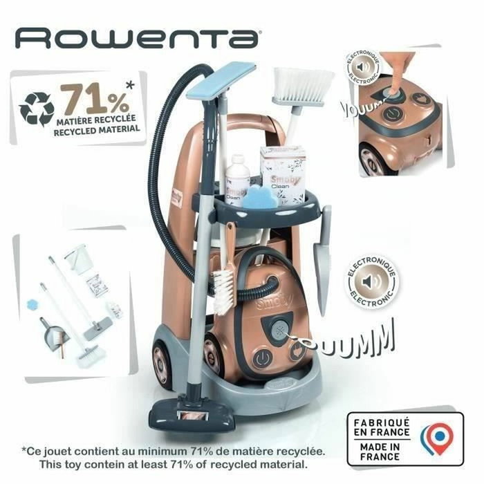Smoby Rowenta Carrito de limpieza + Aspiradora