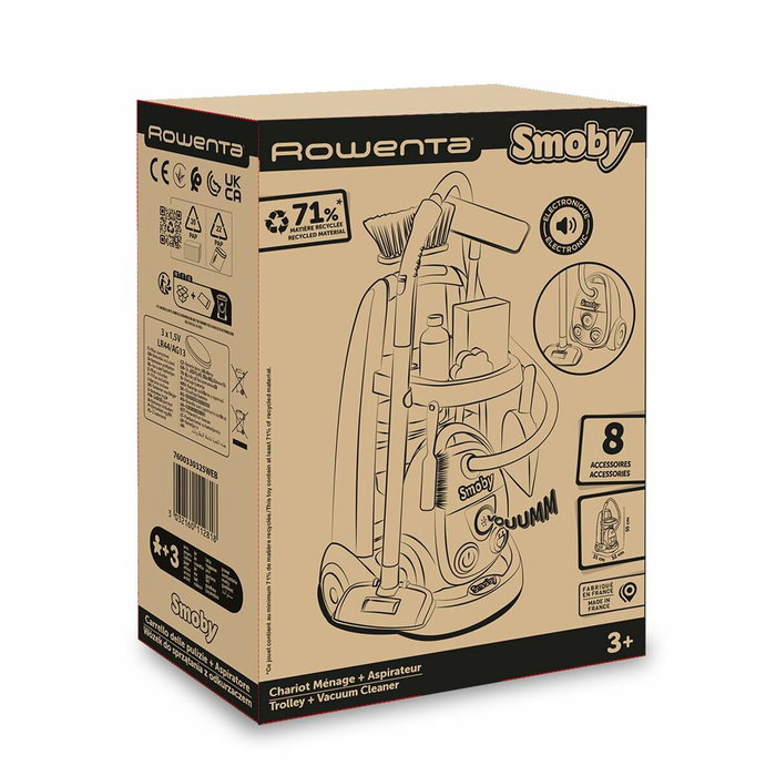 Smoby Rowenta Carrito de limpieza + Aspiradora