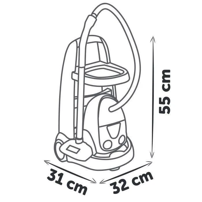 Smoby Rowenta Carrito de Limpieza con Aspiradora a partir de 3 años SMO3032160112818