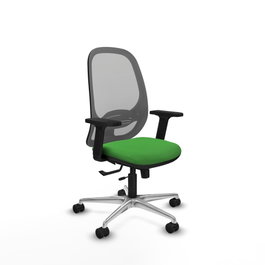 PIQUERAS Y CRESPO Silla de oficina Cilanco con mecanismo Sincro/Traslack, Tela Verde y Malla Gris