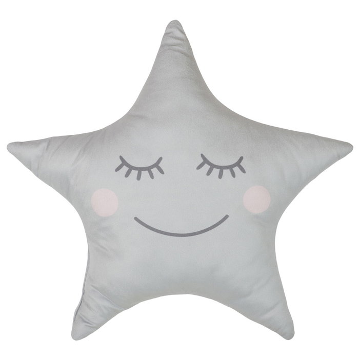 Home Deco Kids Cojín Estrella Gris para Decoración Infantil 44x37 cm