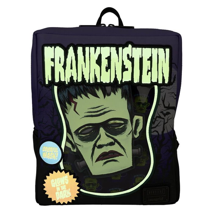 Loungefly Mochila Frankenstein Neon Mask Universal Monster 28cm Loungefly Mochila Frankenstein Neon Mask Universal Monster 28cm