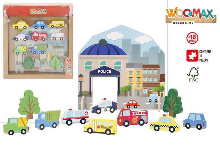 Color Baby Figuras De Madera City Adventure set 11 piezas Color Baby Figuras De Madera City Adventure set 11 piezas