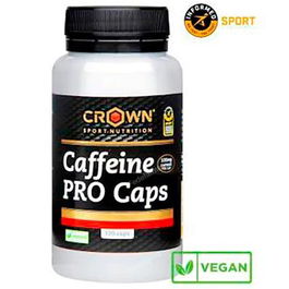CROWN SPORT NUTRITION Caffeine Pro Caps 100 Mg 120 Caps, Cafeína para Potenciar Rendimiento en Entrenamientos y Competiciones
