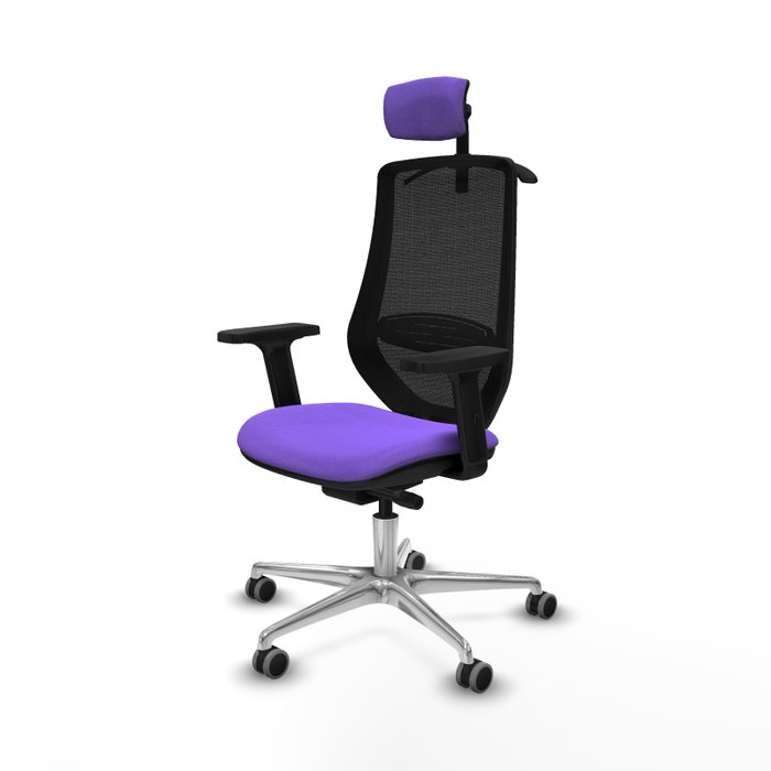 PIQUERAS Y CRESPO Silla de oficina Mardos con mecanismo Sincro/Traslack, Lila y Negro