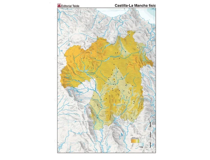 Teide Mapa Mudo Color Din A4 Castilla-La Mancha Físico 210 x 297 mm