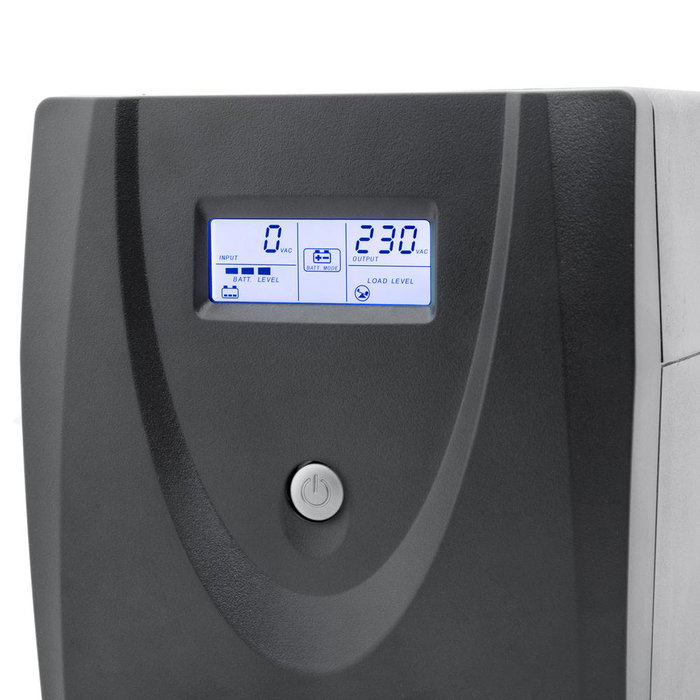 CoolBox SAI Guardian-3 1200VA / 720W LCD, Regulador de Voltaje AVR, Batería Interna, 4 Tomas Schuko, Protección Red, para Ordenador, Router, NAS