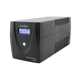 CoolBox SAI Guardian-3 1200VA / 720W LCD, Regulador de Voltaje AVR, Batería Interna, 4 Tomas Schuko, Protección Red, para Ordenador, Router, NAS