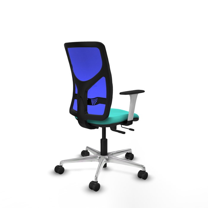 PIQUERAS Y CRESPO Silla de oficina Motilla con mecanismo Sincro/Traslack, Turquesa y Azul