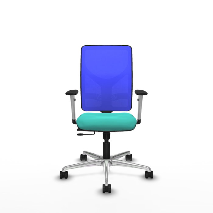 PIQUERAS Y CRESPO Silla de oficina Motilla con mecanismo Sincro/Traslack, Turquesa y Azul