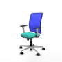 PIQUERAS Y CRESPO Silla de oficina Motilla con mecanismo Sincro/Traslack, Turquesa y Azul