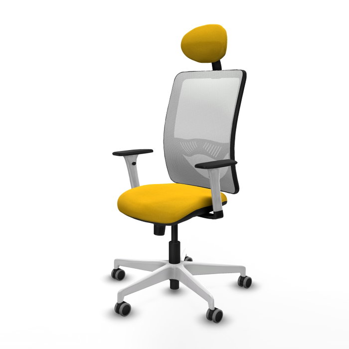 PIQUERAS Y CRESPO Silla de oficina Zulema con mecanismo Sincro, Amarillo y Blanco PIQUERAS Y CRESPO Silla de oficina Zulema con mecanismo Sincro, Amarillo y Blanco