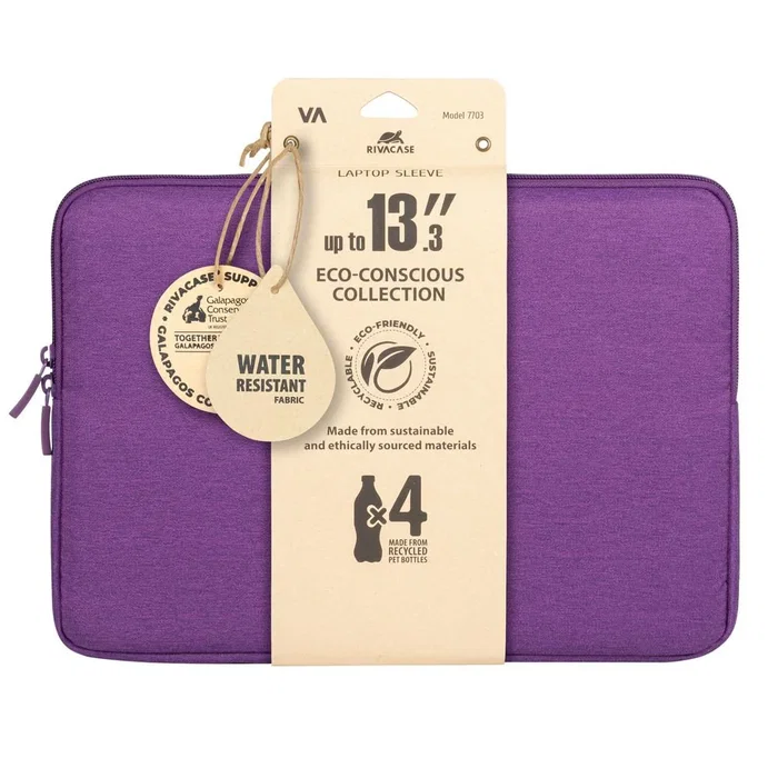 Rivacase Suzuka 7703 - Funda de poliéster violeta para portátil de 35,6 cm (14") - Resistente al agua, polvo y rayones