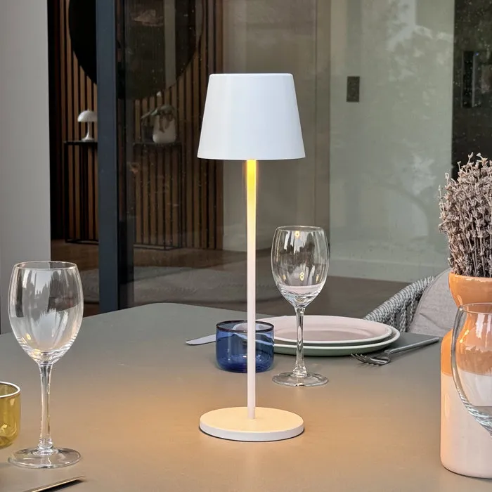 Lumisky Lámpara de Mesa LED Inalámbrica Recargable, Blanco Regulable, Aluminio Blanco, 38 cm de Alto - LUM3760093541527