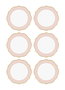 Hermia DNR0026 Juego de 6 Platos de Postre de Porcelana Rosa 27x27x1 cm