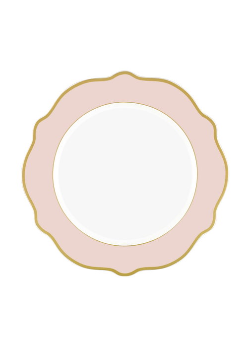 Hermia DNR0026 Juego de 6 Platos de Postre de Porcelana Rosa 27x27x1 cm