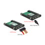 DeLOCK Adaptador 62853 de mSATA/Mini PCIe a SATA 22 Pin y USB 2.0 Tipo Mini-B, 6 Gbit/s, 70 x 100 x 7 mm