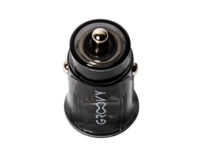 Groovy Cargador Coche Doble USB a 3.4A Gris Oscuro con USB-C, Diseño Transparente y Protección contra Sobrecarga Groovy Cargador Coche Doble USB a 3.4A Gris Oscuro con USB-C, Diseño Transparente y Protección contra Sobrecarga