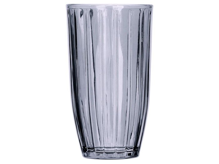 Vivalto Vaso Alto Rayas 440 ml Humo Gris Vidrio 8.2x14.2x8.2 cm (Set de 24)