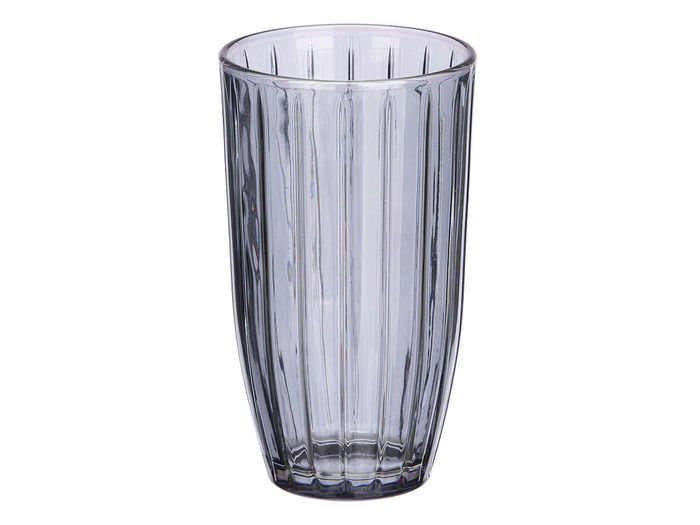 Vivalto Vaso Alto Rayas 440 ml Humo Gris Vidrio 8.2x14.2x8.2 cm (Set de 24)