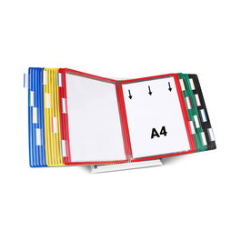 TARIFOLD Soporte de sobremesa metálico para 30 fundas A4, colores surtidos