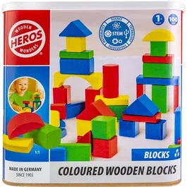 Heros HÉROES - Bloques de construcción de madera 100 piezas - Certificado FSC - A partir de 1 año