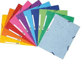 EXACOMPTA Pack de 25 Carpetas A5 de Cartón con Gomas y Solapas, Colores Surtidos